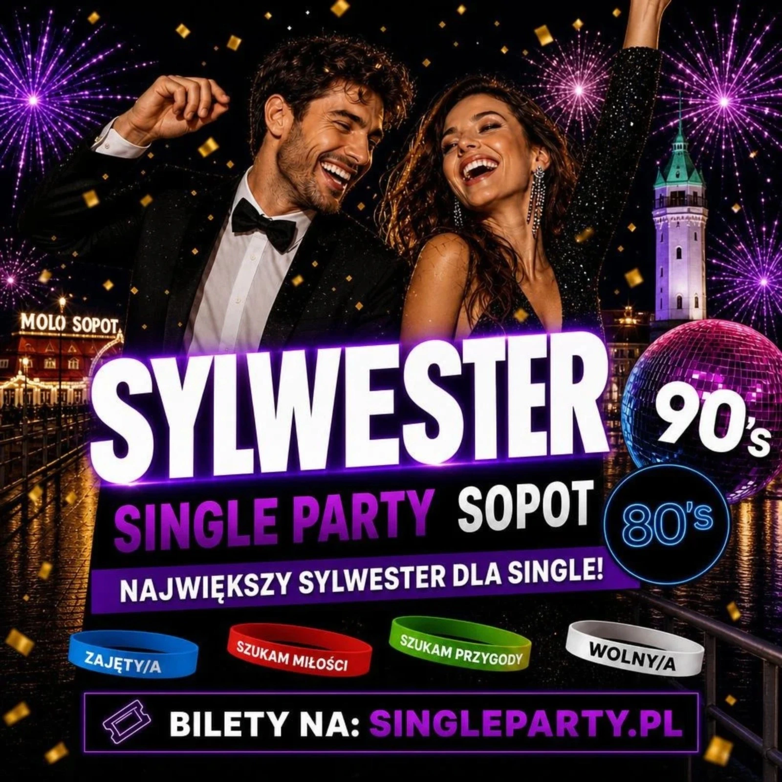 Grafika Sylwester Single Party w Sopot